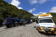 Sema realiza um monitoramento de cargas perigosas que pasam pela Serra Dona Francisca - Fotografo: Rogerio da Silva - Data: 18/11/2014