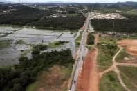Áreas de risco em Joinville, Rio Águas Vermelhas na ponte da rua Minas Gerais - Fotografo: Rogerio da Silva - Data: 23/09/2013
