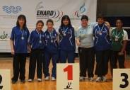 Duas atletas paralímpicas da Felej, Dina Abreu (centro) e Silva Aparecida Rodrigues, conquistaram medalhas na X Copa Tango de Tênis de Mesa realizada dia 30 de junho na Argentina. - Fotografo: Divulgação Felej - Data: 04/07/2012