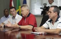Em entrevista coletiva à imprensa, o prefeito Udo Döhler confirmou a desistência de Joinville de sediar os Jogos Abertos de Santa Catarina (JASC) - Fotografo: Jaksson Zanco - Data: 12/02/2013