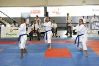 Equipe feminina  de karatê disputando categoria Katar nos 53º Jasc em Blumenau. - Fotografo: Phelippe José - Data: 25/11/2013