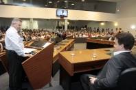 Assinatura de ordem de serviço para execução de obras nas ruas: Rui Barbosa, Minas Gerais, Max Colin e Tuiuti - Fotografo: Jaksson Zanco - Data: 25/01/2013