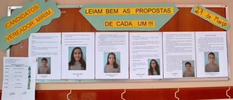 Eleição vereadores mirins: alunos candidatos da Escola Municipal Valentim João da Rocha - Fotografo: Divulgação - Data: 26/03/2014