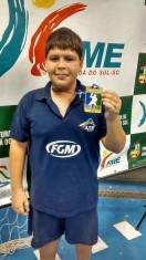 Luis Felipe Duarte conquistou pela primeira vez a medalha de ouro na categoria Pré Mirim A na Etapa Leste de Tênis de Mesa  - Data: 02/06/2014