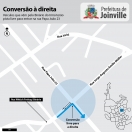 Mapa sobre o acesso livre à direita do binário do Iririú para a Papa João XXIII - Fotografo: Arte Secom - Data: 27/03/2015