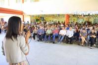O fim do turno intermediário na rede municipal de ensino acabou hoje (5/7) com a entrega das salas modulares na Escola Nilson Wilson Bender, bairro Paranaguamirim. A secretária de Educação, Vanessa da Rosa, destacou a logística que era manter o turno intermediário. - Fotografo: Mauro Artur Schlieck - Data: 05/07/2012