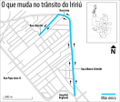Mapa mostra que ficará a mão única em trecho da rua Albano Schmidt, no Iririú - Fotografo: Arte/Secom - Data: 06/05/2014