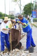 A Fundema está realizando o plantio de árvores ao longo da Avenida Beira-Rio - Fotografo: Mauro Artur Schlieck - Data: 25/11/2011
