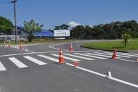Ontem (30/01), começaram as obras para recuperação da sinalização horizontal do trevo que dá acesso a Univille. A obra de revitalização tem previsão de término para o dia 1 º de fevereiro.  - Fotografo: Divulgação/CONURB - Data: 31/01/2012