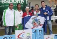 Atleta Letícia Oro Mello vence prova salto distância nos 27º Joguinhos Abertos em Caçador - Fotografo: Phelippe José da Silva - Data: 31/07/2014