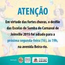 Comunicado adiamento carnaval - Fotografo: Secom /Arte - Data: 14/02/2015