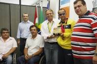 A Prefeitura de Joinville homenageou na manhã desta segunda-feira (05/11) os atletas e técnicos do PARAPAN. O atleta Lucas Prado foi um dos homenageados - Fotografo: Kátia Nascimento - Data: 05/12/2011