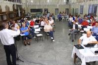 Durante a abertura da palestra " Mudanças Climáticas Globais e Seus Impactos para a Cidade de Joinville" com o reitor da Univille, Professor Dr., Paulo Ivo Koehntopp, o prefeito de Joinville, Carlito Merss destacou o que a prefeitura tem feito para reduzir o impacto com os alagamentos. - Fotografo: Mauro Artur Schlieck - Data: 22/11/2011