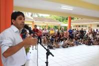 Imagens da cerimônia de entrega das obras de reforma e ampliação da Escola Municipal Pastor Hans Mueller neste sábado (31/3). - Fotografo: Kátia Nascimento - Data: 31/03/2012