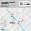 Mapa da mudança preferencial da rua Areia Branca, no Jardim Iririú - Fotografo: Arte Secom - Data: 18/11/2015