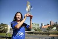 Alexia Nakashima é campeã dos Joguinhos Abertos de Santa Catarina no tênis de mesa - Fotografo: Rogerio da Silva - Data: 04/08/2014