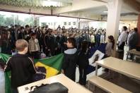 sessão cívica e mensagem na Escola Municipal Wittich Freitag - Fotografo: Rogerio da Silva - Data: 07/07/2014