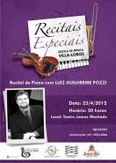 A Escola de Música Villa-Lobos (EMVL) apresenta nesta segunda-feira (23/04) mais uma edição do projeto Recitais Especiais, com a participação do pianista Luiz Guilherme Pozzi. O evento será realizado no Teatro Juarez Machado, às 20 horas. Entrada aberta a comunidade. - Fotografo: Divulgação - Fundação Cultural - Data: 20/04/2012