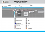 Mapa do desfile do Carnaval 2015 - Fotografo: Secom / Infográfico - Data: 12/02/2015