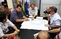Reunião na prefeitura nesta segunda-feira (19/11) tratou da ampliação da Arena joinville. - Fotografo: Kátia Nascimento - Data: 19/12/2011