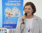 Durante a solenidade de inauguração da Policlínica do Aventureiro, neste sábado (05/5) a secretária de Saúde, Antonia Grigol, destacou o envolvimento de 500 profissionais da saúde na Campanha Nacional de Vacinação contra a Gripe. - Fotografo: Mauro Artur Schlieck - Data: 05/05/2012