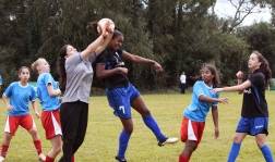 Futebol feminino competindo nos 27º joguinhos Abertos de SC em Caçador - Fotografo: Phelippe José da Silva - Data: 27/07/2014