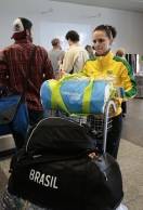 Atleta paraolímpica Sheila Finder desembarcou em Joinville com as duas medalhas de bronze conquistadas nos Jogos Parapan-Americanos do Canadá - Fotografo: Rogerio da Silva/Secom - Data: 18/08/2015