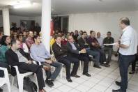Delegados do Orçamento Participativo e moradores do bairro Aventureiro se reuniram para o anúncio do início das obras do complexo esportivo e cultural do bairro. O prefeito Carlito Merss e o secretário de Planejamento, Orçamento e Gestão (foto) estiveram presentes. - Fotografo: Mauro Artur Schlieck - Data: 15/06/2012