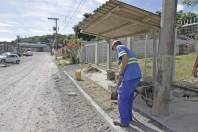 Subprefeitura Sudoeste realiza melhorias nos pontos de ônibus no bairro Nova Brasília - Fotografo: Phelippe José - Data: 29/01/2015