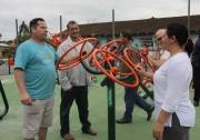 Prefeitura de Joinville e Felej inauguram mais uma Academia de Ginástica da Melhor Idade no Jardim Paraíso. - Fotografo: Phelippe José da Silva - Data: 18/08/2014