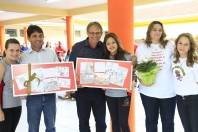 Imagens da cerimônia de entrega das obras de reforma e ampliação da Escola Municipal Pastor Hans Mueller neste sábado (31/3). - Fotografo: Kátia Nascimento - Data: 31/03/2012