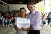 Uma turma de 63 apenados recebeu na tarde desta sexta-feira (20/4) certificado dos cursos de Jardinagem e Calceteiro. - Fotografo: Kátia Nascimento - Data: 20/04/2012
