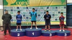 Luis Felipe Duarte ficou em terceiro lugar na categoria Sub 11, em sua primeira competição nacional - Fotografo: Divulgação - Data: 18/08/2014