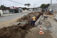 Obras da Subprefeitura Sudeste, drenagem na rua Florianópolis - Fotografo: Rogerio da Silva - Data: 11/11/2013