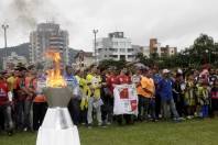 Pira olimpica acesa durante  abertura do 38º  Copão Kurt Meinert no Estádio do América fc de Joinville. - Fotografo: Phelippe José - Data: 20/06/2015