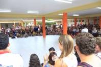 Imagens da cerimônia de entrega das obras de reforma e ampliação da Escola Municipal Pastor Hans Mueller neste sábado (31/3). - Fotografo: Kátia Nascimento - Data: 31/03/2012