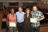 A Secretaria de Gestão de Pessoas, presta homenagem aos servidores com 15, 20, 25 e 30 anos de serviço público.  A servidora Catarina de Jesus Martins, 15 anos de trabalho no Hospital São José foi uma das homenageadas, juntamente Marcelo, da Fundação 25 Julho. - Fotografo: Mauro Artur Schlieck - Data: 28/11/2012