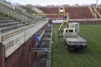 Colocação das estruturas metálicas nas obra de ampliação Arena Joinville - Fotografo: Phelippe José - Data: 19/08/2015