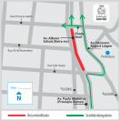Mapa interdição Beira-rio - Fotografo: Secom / Arte - Data: 20/11/2015