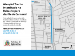 Mapa do trânsito durante o desfile de Carnaval de 2016 - Fotografo: Secom / Divulgação - Data: 03/02/2016