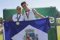 Atleta Paralimpica Ádria dos Santos vence a prova 100mts rasos(DV) nos 11º  Parajasc em São Miguel do Oeste. - Fotografo: Phelippe José - Data: 28/04/2015