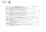 Programação da Feira dos Livros para os professores  - Data: 27/03/2013
