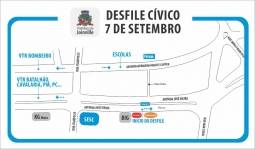 Mapa desfie de Sete de Setembro - Fotografo: Arte/Secom - Data: 04/09/2014