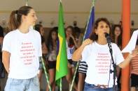 Imagens da cerimônia de entrega das obras de reforma e ampliação da Escola Municipal Pastor Hans Mueller neste sábado (31/3). - Fotografo: Kátia Nascimento - Data: 31/03/2012