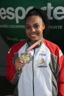 Atleta Samara Furtado Vence prova lançamento do disco feminino nos 27º Joguinhos Abertos en Caçador - Fotografo: Phelippe José da Silva - Data: 30/07/2014