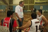 A Copa Felej de Basquete em Cadeira de Rodas acontece neste final de semana (10 e 11/3) no Centro de Treinamento Ivo Varela. O prefeito Carlito Merss prestigiou um dos jogos deste sábado (10/3) e conversou com jogadores. - Fotografo: Kátia Nascimento - Data: 10/03/2012