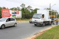 Equipe da Divisão de Trânsito da Conurb trabalhou neste sábado (08/10) na pintura da sinalização de solo na região abrangente ao Parque da Cidade, bairro Guanabara - Fotografo: Mauro Artur Schlieck - Data: 08/10/2011