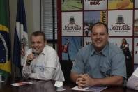 No dia 30/5 ocorre mais uma edição do Dia do Desafio. Lançamento da atividade foi na Sala do Colegiado nesta quarta-feira (23/5) com a presença do presidente da Fundação de Esportes, Lazer e Eventos de Joinville (Felej),  Flávio Pscheidt (dir). - Fotografo: Mauro Artur Schlieck - Data: 24/05/2012