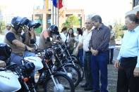 Uma frota de oito motos foi entregue para a Secretaria Municipal de Saúde nesta segunda-feira (10). As motos serão usadas no Programa de Controle à Dengue. O prefeito Carlito Merss prestigiou o evento. - Fotografo: Kátia Nascimento - Data: 10/10/2011