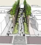 Ilustração mostra como deve ficar a Rua das Palmeiras com o novo projeto paisagístico. - Fotografo: Divulgação - Conurb - Data: 15/03/2012